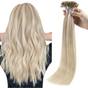 Fshine Pre Bonded U Tip Hair Extensions 22 Inch Hot Fusion Remy Hair Extensions Balayage Color 18 Fading To 22 And 60 Keratin Tip Hair Extensions 1g Per Strand 50g Per Package