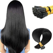 EASYCROWN 22 inch 300 Strands I Tip Hair Extensions Keratin Beads Remy Human Hair Extensions 0.5 Gram Per Strand 50 Gram Per Package I Tip Straight Hair Extensions Cold Fusion Hair
