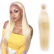 #613 Blonde Human Hair Bundles Unprocessed Brazilian Straight Hair Weave 100% Virgin Remy Hair Extensions Platinum Hair Weft 100grams (18inch #613)